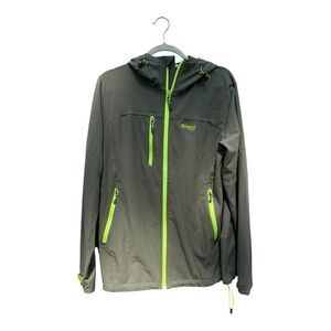 Bergans of Norway Gray and Neon Green Hooded Jacket size medium technical hiking
